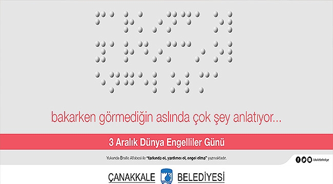 Belediye Başkanı Sayın Ülgür Gökhan'ın 3 Aralık Dünya Engelliler Günü Mesajı