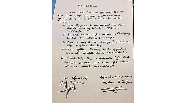 CHP ve İYİ Parti Çanakkale İttifakı İçin "Protokol" Yaptı