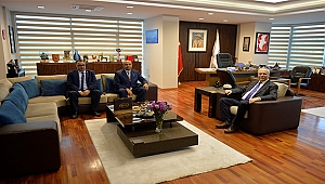 Havalimanı Müdürü Şahbaz'dan Başkan Gökhan'a Nezaket Ziyareti