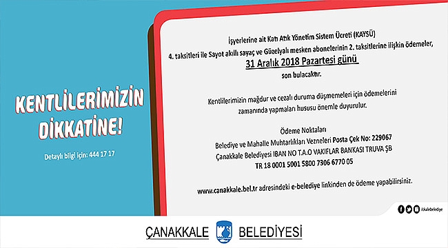 Kentlilerimizin Dikkatine…