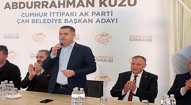 CUMHUR İTTİFAKI ÇAN BELEDİYE BAŞKAN ADAYI TANITIM TOPLANTISI GERÇEKLEŞTİRİLDİ