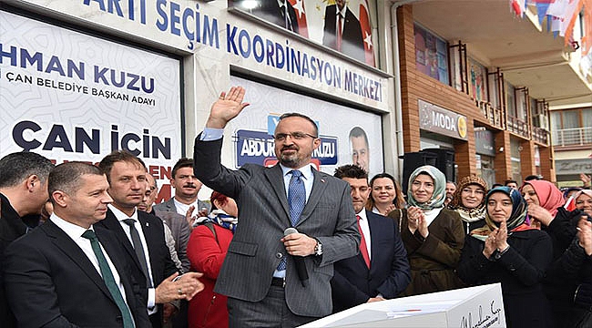 ÇAN'DA CUMHUR İTTİFAKI SEÇİM KOORDİNASYON MERKEZİ BÜYÜK BİR COŞKUYLA AÇILDI