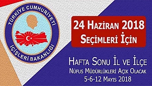 NÜFUS MÜDÜRLÜKLERİ SEÇİM GÜNÜ AÇIK OLACAK