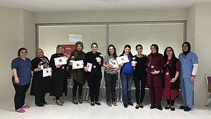 BİGA DEVLET HASTANESİ GEBE OKULU MART AYI MEZUNLARINI VERDİ