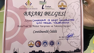 ÇAN MYO ÇANAKKALE ONSEKİZ MART ÜNİVERSİTESİNİ ROBOTRAK2019 YARIŞMASINDA İKİ ÖDÜL ALARAK GURURLANDIRDI