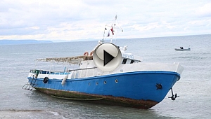 TEKNELERİ KARAYA OTURAN MÜLTECİLERİ JANDARMA YAKALADI