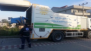 BİGA'DA ÇÖP KONTEYNERLERİ YIKANIP, DEZENFEKTE EDİLDİ