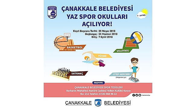 ÇANAKKALE BELEDİYESİ YAZ SPOR OKULLARI İÇİN KAYITLAR BAŞLADI!