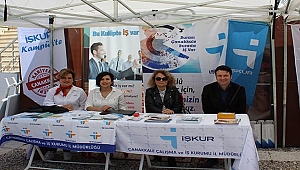 ÇANAKKALE İŞKUR,ÇOMÜ KARİYER FUARINDA ÜNİVERSİTE ÖĞRENCİLERİYLE BİR ARAYA GELDİ