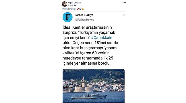 ÇANAKKALE YAŞANACAK EN İYİ KENT