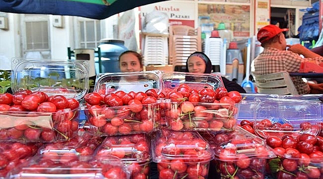 LAPSEKİ KİRAZI 20 LİRADAN TEZGAHLARDA