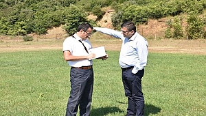 ÇAN BELEDİYE BAŞKANI ÖZ, GÜREŞ SAHASINI İNCELEDİ