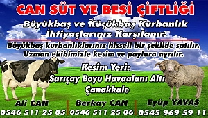CAN SÜT VE BESİ ÇİFTLİĞİNDEN HİSSELİ KURBAN SATIŞLARI BAŞLADI