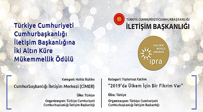 HALKLA İLİŞKİLERİN OSCARLARI CUMHURBAŞKANLIĞI İLETİŞİM BAŞKANLIĞININ OLDU
