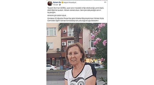 BAŞKAN ÖZ'ÜN ACI KAYBI