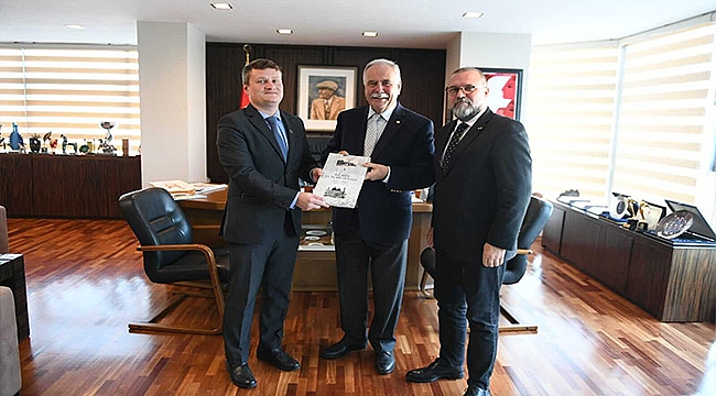 BELARUS BAŞKONSOLOSU SHVED'DEN BAŞKAN GÖKHAN'A ZİYARET