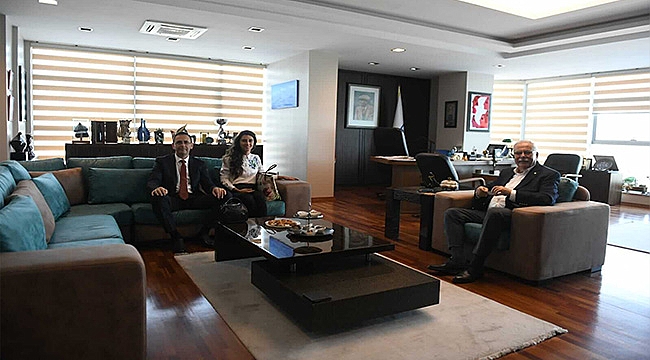 ŞEKERBANK ŞUBE MÜDÜRÜ KIRLI'DAN BAŞKAN GÖKHAN'A ZİYARET