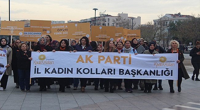 AK PARTİ'Lİ KADINLARDAN TURUNCU KURDELELİ YÜRÜYÜŞ