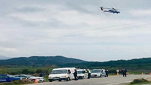 HELİKOPTERLE HAVADAN TRAFİK DENETİMLERİ SÜRÜYOR