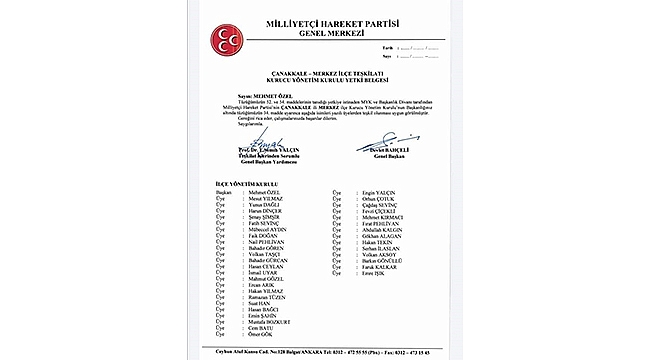 MHP MERKEZ İLÇEDE YENİ DÖNEM