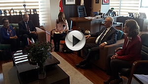 AB TÜRKİYE DELEGASYONU BAŞKANI BÜYÜKELÇİ CHRİSTİAN BERGER'DEN BAŞKAN GÖKHAN'A ZİYARET