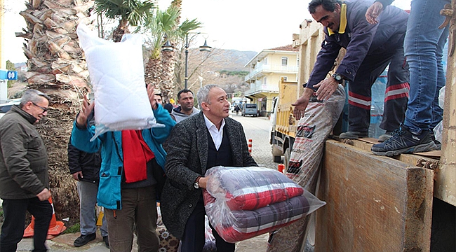 GÖKÇEADA BELEDİYESİ DE DEPREM BÖLGESİNE YARDIMLARINI GÖNDERDİ