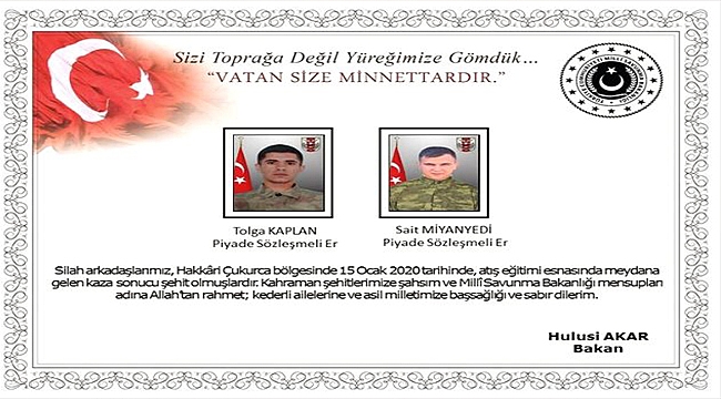 HAKKARİ'DE 2 ASKERİMİZ ŞEHİT OLDU!