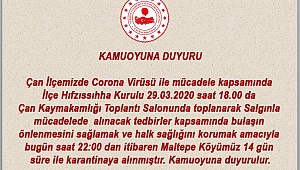 ARTIK O KÖY KARANTİNA ALTINDA!