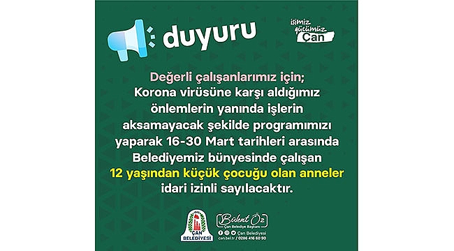 BELEDİYELERDEN PERSONELE İDARİ İZİN