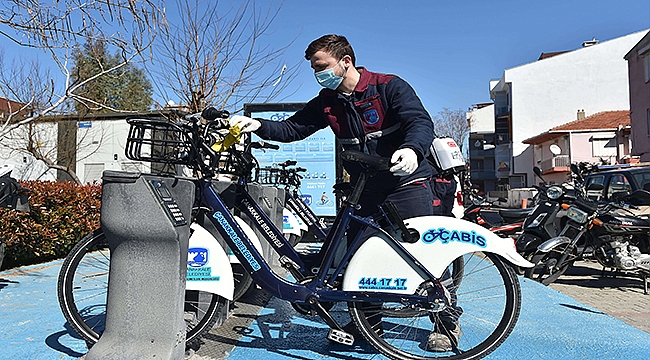 ÇABİS BİSİKLETLERİ DE DEZENFEKTE EDİLİYOR