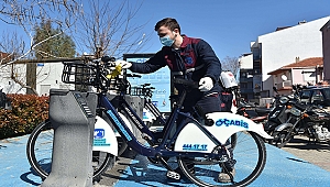 ÇABİS BİSİKLETLERİ DE DEZENFEKTE EDİLİYOR