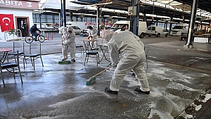 CUMA PAZARI ÖNCESİNDE PAZAR ALANI DEZENFEKTE EDİLDİ