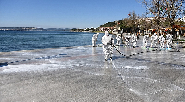 KORDONBOYU VE ÇARŞI CADDESİ'NDE DEZENFEKSİYON ÇALIŞMASI GERÇEKLEŞTİRİLDİ