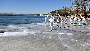 KORDONBOYU VE ÇARŞI CADDESİ'NDE DEZENFEKSİYON ÇALIŞMASI GERÇEKLEŞTİRİLDİ