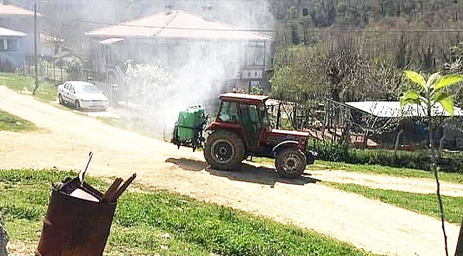 BİGA'DA KÖYLER DEZENFEKTE EDİLİYOR
