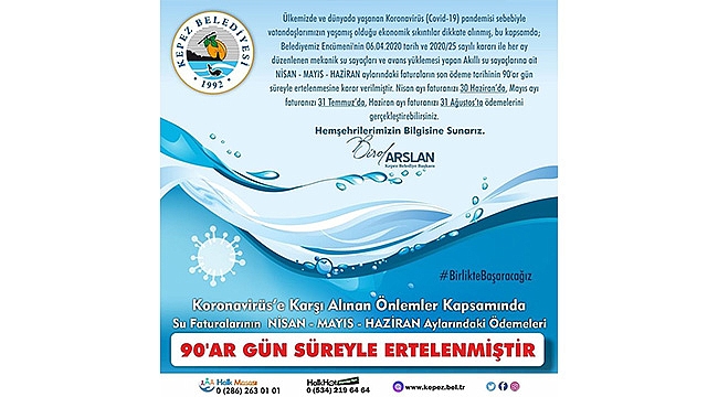 SU FATURALARINI 3 AY ERTELEDİ!