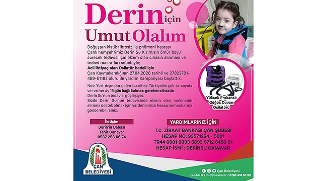 "DERİN KIZIMIZ İÇİN UMUT OLALIM"