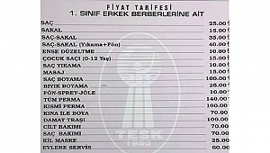 KUAFÖR VE BERBER ÜCRETLERİNE YÜZDE 40 ZAM!