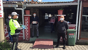 POLİS VE JANDARMA ESNAFA MASKE DAĞITTI