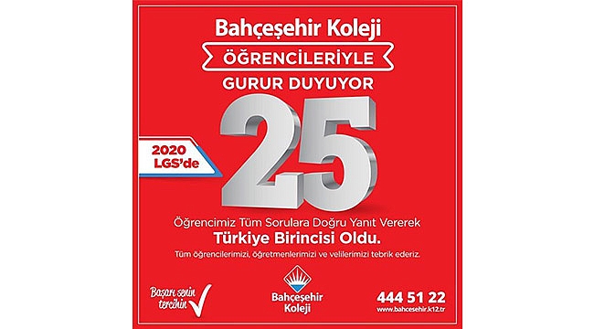 BAHÇEŞEHİR KOLEJİ ÖĞRENCİLERİ İLE GURUR DUYUYOR!