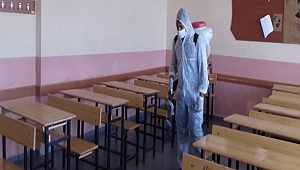 SINAV ÖNCESİNDE OKULLARDA KAPSAMLI TEMİZLİK VE DEZENFEKSİYON ÇALIŞMASI