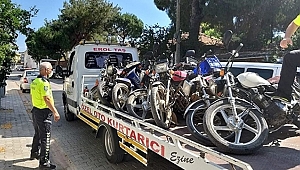23 MOTOSİKLET TRAFİKTEN MEN EDİLDİ!