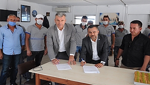 KARABİGA BELEDİYESİNDE TOPLU SÖZLEŞME SEVİNCİ