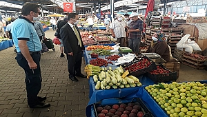 VALİ AKTAŞ, CUMA PAZARINDA İNCELEMELERDE BULUNDU