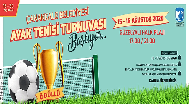 ÇANAKKALE BELEDİYESİ AYAK TENİSİ TURNUVASI BAŞLIYOR