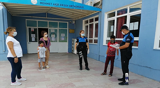 POLİSTEN ÖĞRENCİLERE "COVİD" EĞİTİMİ