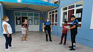 POLİSTEN ÖĞRENCİLERE "COVİD" EĞİTİMİ