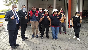 ÖZEL ÇOCUKLAR ÇAN'DA TEMSİLİ İTFAİYE ERİ OLDULAR