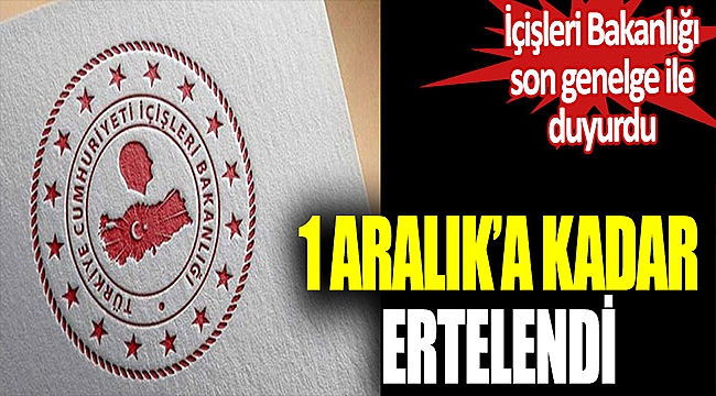 TÜM ETKİNLİKLER 1 ARALIK'A KADAR ERTELENDİ!