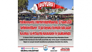 GELİBOLU'DA 14 GÜN PAZAR KURULMAYACAK!